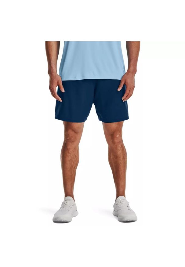 Spodenki krótkie męskie Under Armour Woven Graphic Shorts. Kolor: niebieski. Długość: krótkie. Sport: fitness