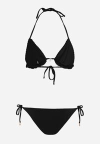Born2be - Czarne Bikini Dwuczęściowe Szydełkowe Wiązane na Szyi i Plecach z Metalowymi Zawieszkami Nysalirea. Kolekcja: plus size. Kolor: czarny #6