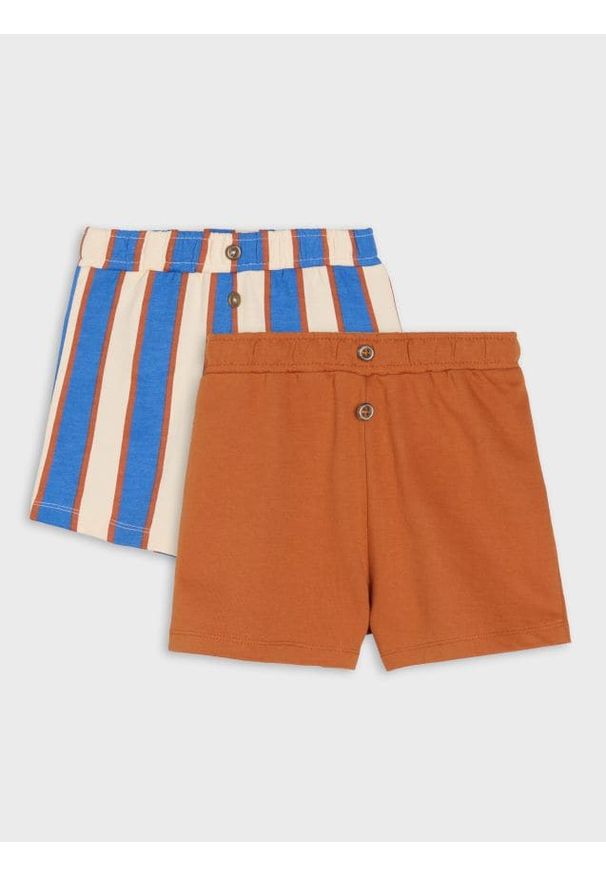 Sinsay - Szorty z ozdobnymi guzikami 2 pack - brązowy. Kolor: brązowy
