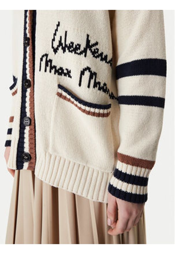 Weekend Max Mara Kardigan Blasone 2615341061 Beżowy Relaxed Fit. Kolor: beżowy. Materiał: syntetyk, bawełna