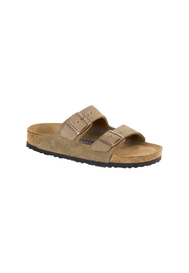 Klapki męskie Birkenstock Arizona Sfb. Zapięcie: bez zapięcia. Kolor: beżowy. Materiał: materiał. Sezon: lato