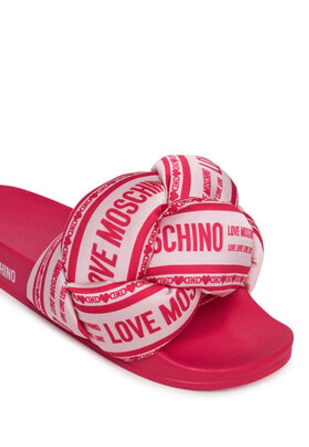 Love Moschino - LOVE MOSCHINO Klapki JA28312G0MIW360A Różowy. Kolor: różowy. Materiał: materiał