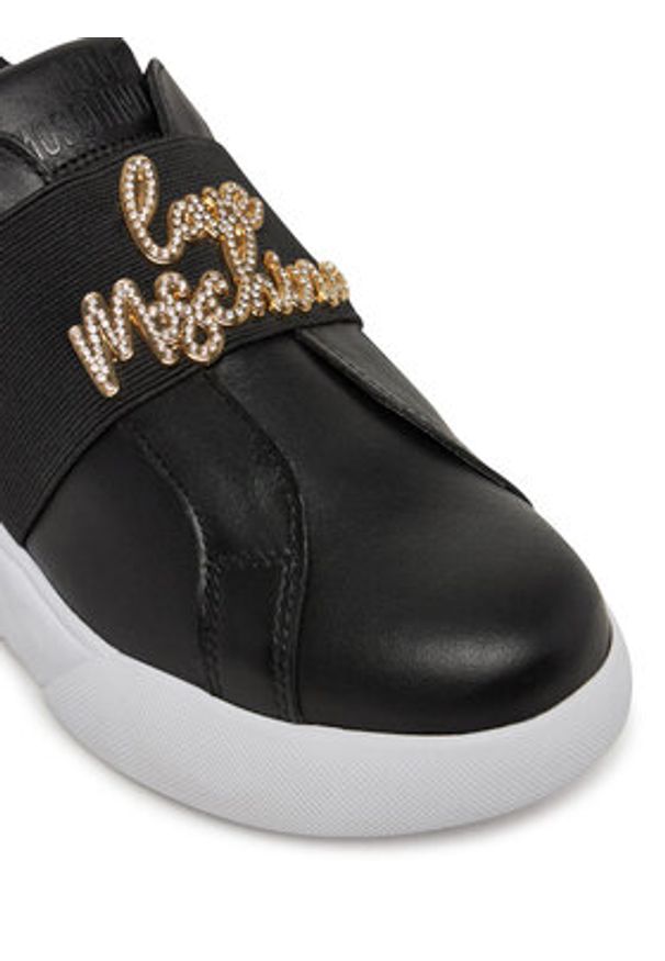 Love Moschino - LOVE MOSCHINO Sneakersy JA15064G1MIA400A Czarny. Kolor: czarny. Materiał: skóra