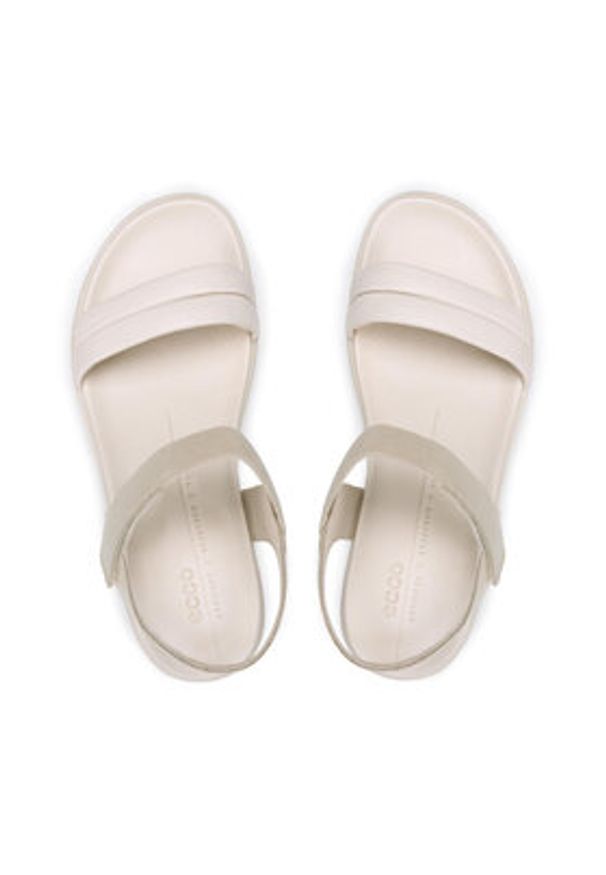 ecco - ECCO Sandały Flowt Wedge Lx W 27330359113 Beżowy. Kolor: beżowy. Materiał: nubuk, skóra