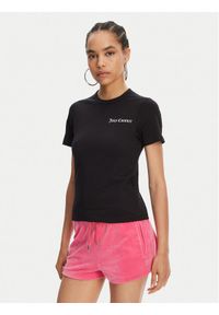 Juicy Couture T-Shirt La Beach JCWCT125319 Czarny Regular Fit. Kolor: czarny. Materiał: bawełna