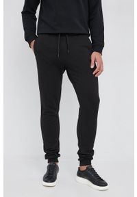 Trussardi Jeans - Trussardi - Spodnie. Kolor: czarny. Materiał: dzianina. Wzór: nadruk