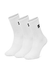 Zestaw 3 par wysokich skarpet unisex DC. Kolor: biały
