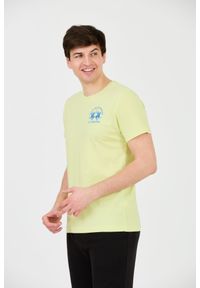 La Martina - LA MARTINA Żółty męski t-shirt z dużym logo, Rozmiar XXL. Kolor: żółty