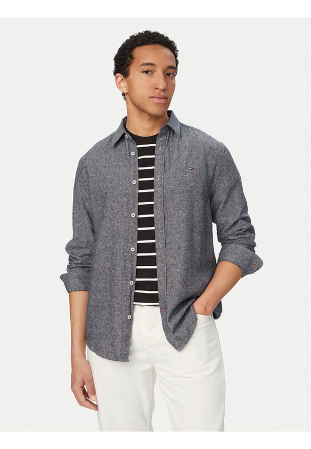 Tommy Jeans Koszula DM0DM22761 Granatowy Regular Fit. Kolor: niebieski. Materiał: len