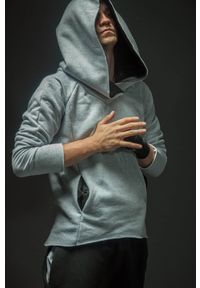 Hultaj Polski - Bluza bokserska męska szara z czernią. Okazja: na co dzień. Typ kołnierza: kaptur. Kolor: szary. Materiał: tkanina, skóra, dzianina, dresówka, bawełna, jeans, elastan. Długość: długie. Styl: klasyczny, sportowy, casual, elegancki