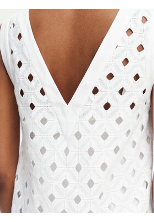 Max Mara Beachwear Sukienka letnia 2616621089650 Biały Regular Fit. Kolor: biały. Materiał: bawełna. Sezon: lato