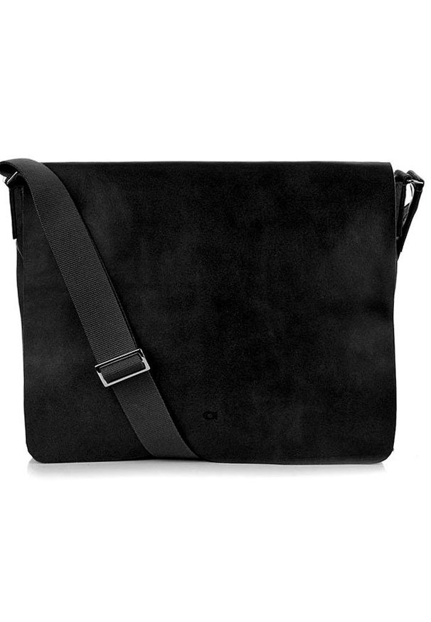DAAG Jazzy Smash 74 czarna skórzana torba na tablet unisex. Kolor: czarny. Materiał: skórzane. Rodzaj torebki: na ramię