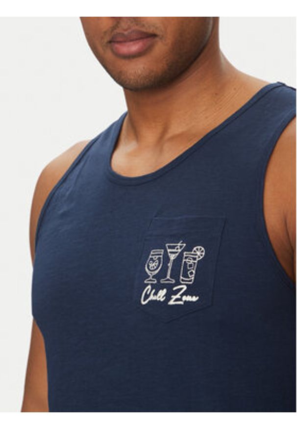 Blend Tank top 20718289 Granatowy Regular Fit. Kolor: niebieski. Materiał: bawełna