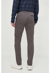 Calvin Klein spodnie męskie kolor szary w fasonie chinos. Okazja: na co dzień. Kolor: szary. Materiał: bawełna. Styl: casual #4