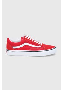 Vans Tenisówki UA Old Skool kolor czerwony na płaskiej podeszwie. Nosek buta: okrągły. Zapięcie: sznurówki. Kolor: czerwony. Materiał: guma. Obcas: na płaskiej podeszwie
