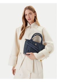 TOMMY HILFIGER - Tommy Hilfiger Torebka Th Logotape Mini Tote AW0AW17201 Granatowy. Kolor: niebieski. Materiał: skórzane