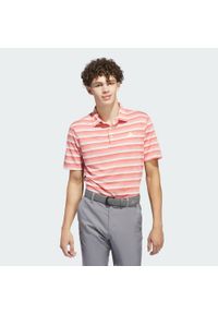 Adidas - Two-Color Striped Polo Shirt. Typ kołnierza: polo. Kolor: biały, czerwony, wielokolorowy. Materiał: materiał. Styl: elegancki #1