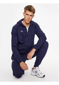 Under Armour Bluza Ua Rival Fleece Fz Hoodie 1379767 Granatowy Loose Fit. Kolor: niebieski. Materiał: bawełna #4