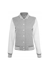 BUILD YOUR BRAND - Kurtka Damska Typu Varsity. Kolor: biały, wielokolorowy, fioletowy, szary