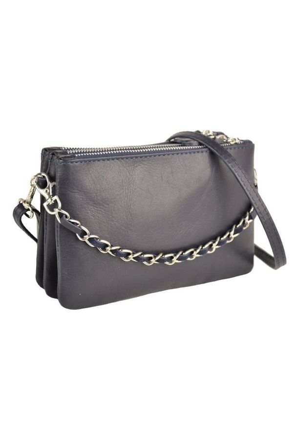 Barberinis - Listonoszka skórzana BARBERINI'S granatowa 172-4. Kolor: niebieski. Wzór: aplikacja, gładki. Materiał: skórzane. Styl: casual