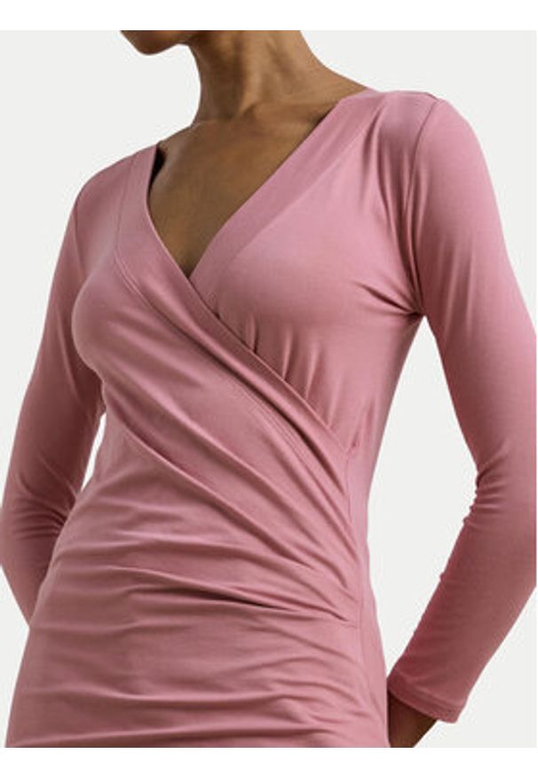 Lauren Ralph Lauren - LAUREN RALPH LAUREN Bluzka 200824366027 Różowy Slim Fit. Kolor: różowy. Materiał: wiskoza