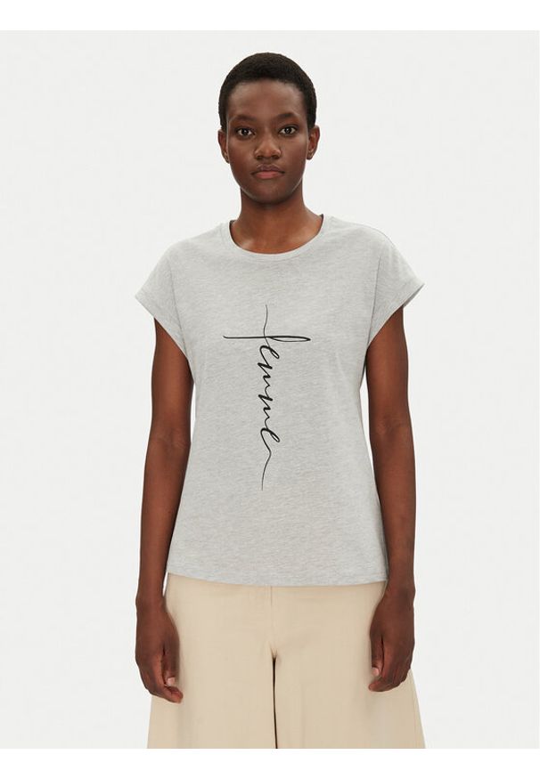 Fransa T-Shirt 20615462 Szary Regular Fit. Kolor: szary. Materiał: bawełna