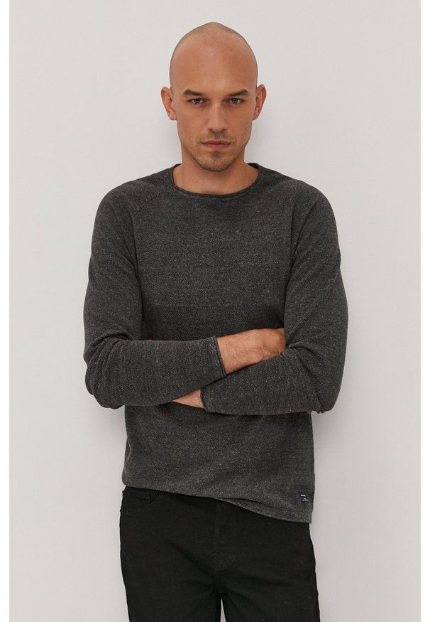 Jack & Jones Sweter męski kolor szary. Kolor: szary. Materiał: dzianina. Długość rękawa: raglanowy rękaw