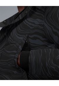 CANADA GOOSE - Czarna kurtka ze wzorem Wyndham. Kolor: szary. Materiał: futro, puch, materiał. Długość rękawa: długi rękaw. Długość: długie. Wzór: aplikacja, motyw zwierzęcy, nadruk #5
