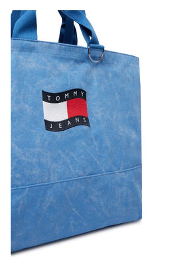 Tommy Jeans Torebka Wavy Flag Canvas Tote Bag AW0AW18466 Niebieski. Kolor: niebieski