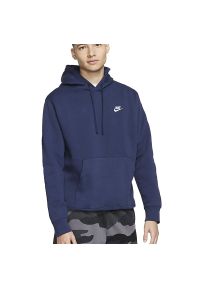 Bluza Nike NSW Club Fleece BV2654-410 - granatowa. Typ kołnierza: kaptur. Kolor: niebieski. Materiał: bawełna, materiał, poliester. Styl: sportowy
