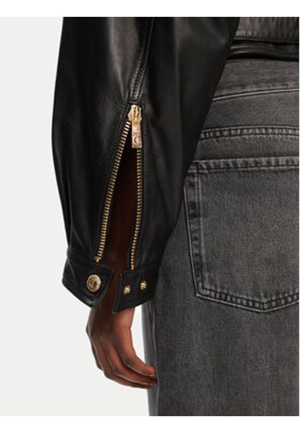 Just Cavalli Kurtka skórzana 78PAVP05 CP009 Czarny Regular Fit. Kolor: czarny. Materiał: skóra