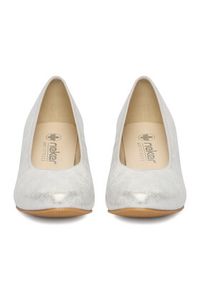 Rieker Czółenka 44650-90 Srebrny. Kolor: srebrny. Materiał: materiał #3