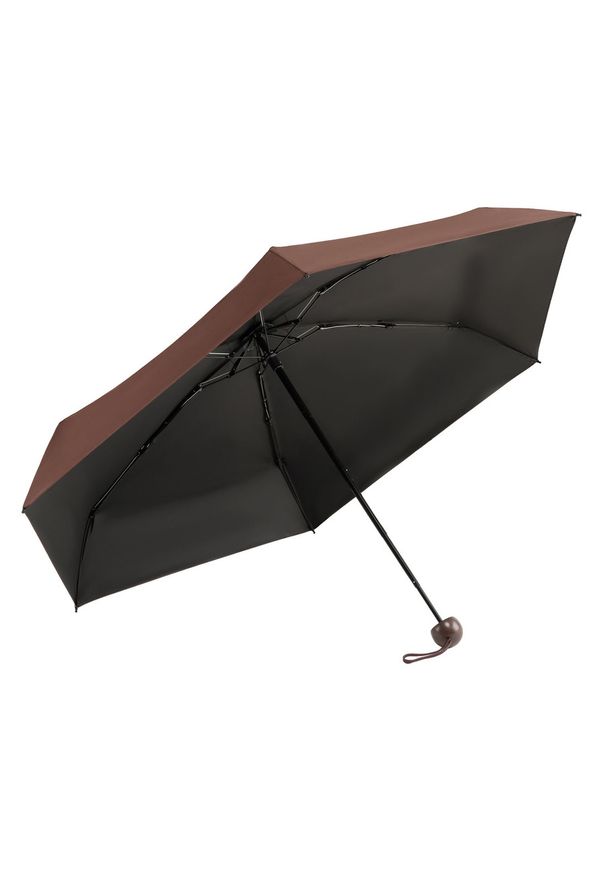 Brązowy, składany mini parasol podróżny Peterson PTN UMB-03T. Kolor: brązowy
