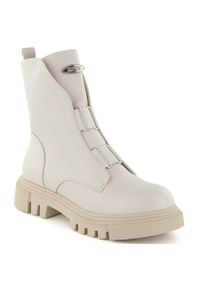 Workery damskie botki na platformie beżowe Jezzi RMR2150-19. Kolor: beżowy. Materiał: skóra ekologiczna. Obcas: na platformie #1