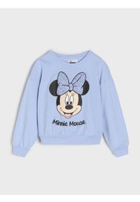 Sinsay - Bluza crewneck z nadrukiem Minnie Mouse - niebieski. Kolor: niebieski. Wzór: nadruk, motyw z bajki #1