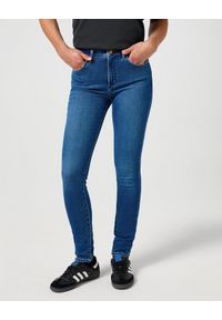 Wrangler - WRANGLER DAMSKIE SPODNIE JENSOWE HIGH SKINNY AZURE SKY 112355898