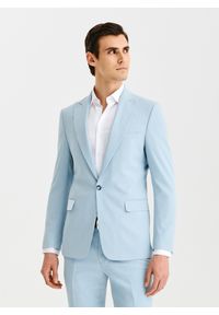 Pako Lorente - PAKO LORENTE - Błękitna marynarka garniturowa. Kolor: niebieski. Materiał: bawełna, elastan, wiskoza. Wzór: gładki #5