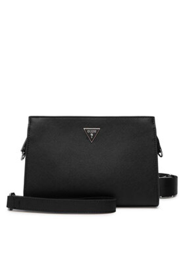 Guess Saszetka HMMISA P6157 Czarny. Kolor: czarny. Materiał: skóra