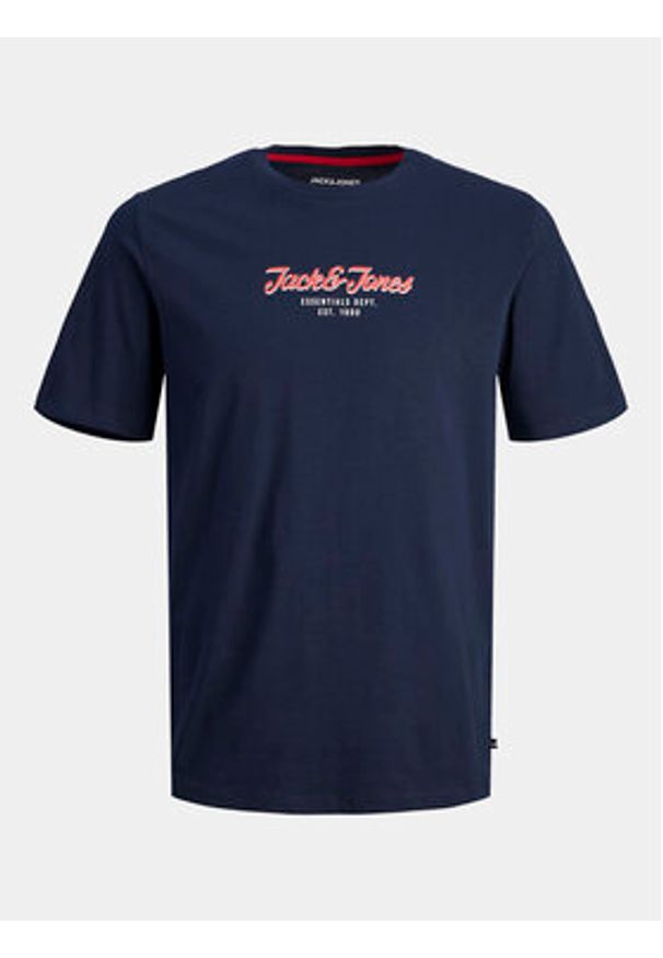 Jack & Jones - Jack&Jones T-Shirt Henry 12248600 Granatowy Standard Fit. Kolor: niebieski. Materiał: bawełna