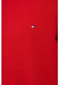 TOMMY HILFIGER - Tommy Hilfiger sweter bawełniany męski kolor czerwony lekki. Okazja: na co dzień. Kolor: czerwony. Materiał: bawełna. Wzór: aplikacja. Styl: casual #5