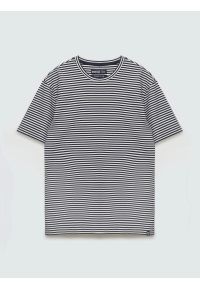 Big-Star - Koszulka męska w paski granatowa Garri 403. Okazja: na co dzień. Kolor: niebieski. Materiał: dzianina, bawełna. Wzór: paski. Styl: casual, klasyczny #1