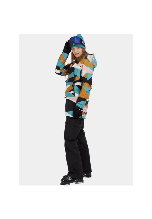 FUNDANGO - Anorak Damski Fundango Hooper ECO. Kolor: wielokolorowy, żółty, różowy, czarny. Materiał: materiał. Sezon: zima. Sport: turystyka piesza, narciarstwo