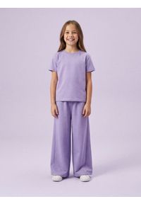 Sinsay - Spodnie dresowe wide leg - fioletowy. Kolor: fioletowy. Materiał: dresówka