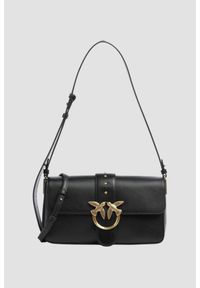Pinko - PINKO Czarna kopertówka Love One Classic Slouchy Fl Vitello Morbido. Kolor: czarny. Materiał: skórzane. Styl: klasyczny, elegancki #1