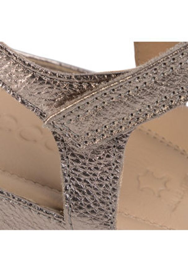 ecco - ECCO Sandały Flash 24087357462 Złoty. Kolor: złoty. Materiał: skóra