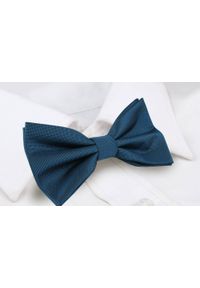 Mucha Męska w Zestawie z Poszetką - Alties - Ciemnoniebieski Petrol. Kolor: niebieski. Styl: elegancki, sportowy #4