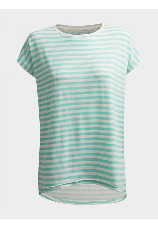 outhorn - T-shirt damski TSD618 - mięta - Outhorn. Materiał: jersey, poliester, elastan, bawełna