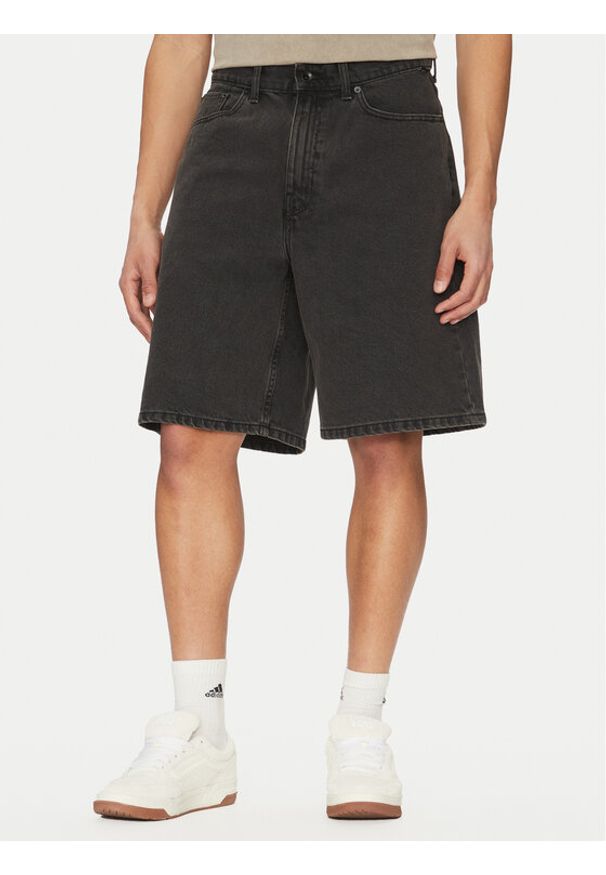 Vans Szorty jeansowe Check-5 VN000C9V Szary Baggy Fit. Kolor: szary. Materiał: bawełna