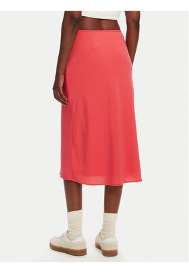 Tommy Jeans Spódnica midi Tjw Midi Aop Skirt DW0DW20272 Koralowy Regular Fit. Kolor: pomarańczowy. Materiał: syntetyk