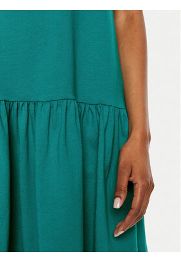 United Colors of Benetton - United Colors Of Benetton Sukienka codzienna 3U53DV01H Zielony Relaxed Fit. Okazja: na co dzień. Kolor: zielony. Materiał: bawełna. Typ sukienki: proste. Styl: casual